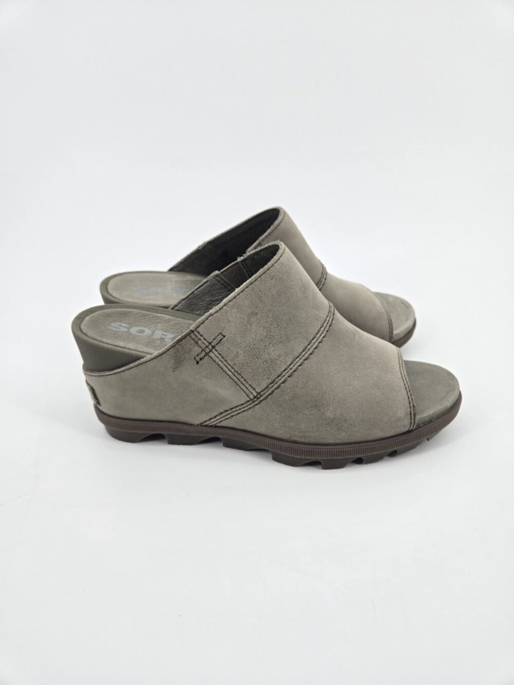 Sorel Slide Sandals Suede Sage Womens US 8 Open Toe Slip On